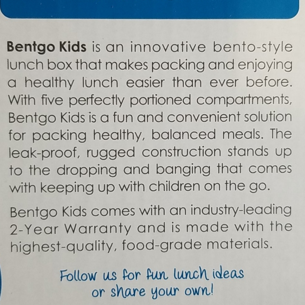 Bentgo Sky Blue kids durable & leak-proof lunch box NWT - Picture 13 of 14